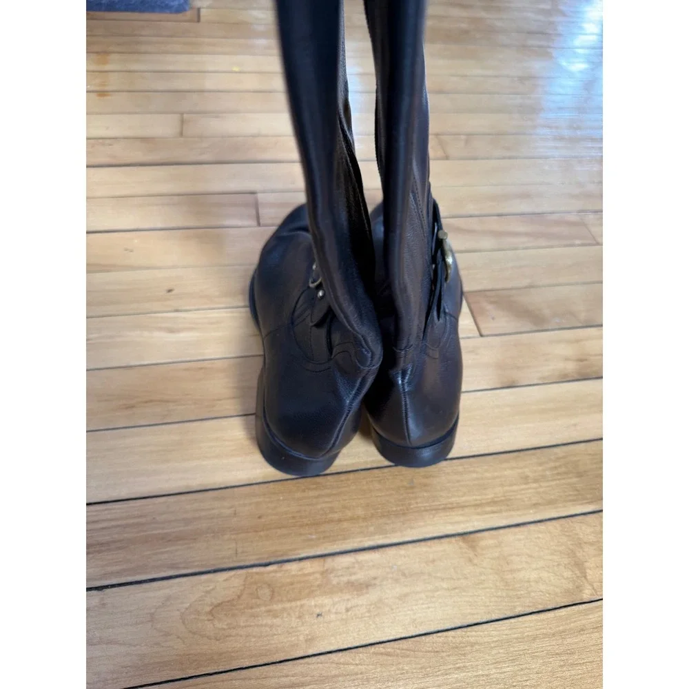 Naturalizer leather tall black riding boots‎ Low heel boots
